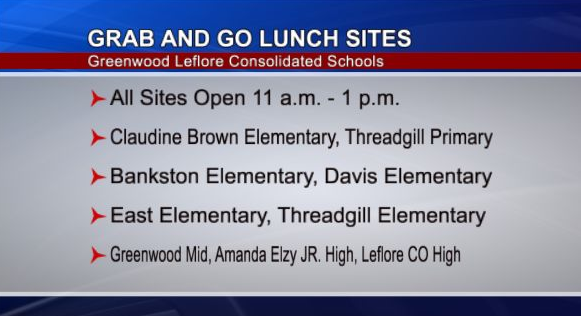 Greenwood Leflore SChools 'Grab and Go' Lunches